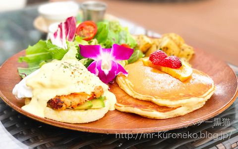 Kaila Cafe&Terrace Dining カイラカフェ&テラスダイニング 【渋谷】 モーニングセット クラブケーキベネディクト&パンケーキ