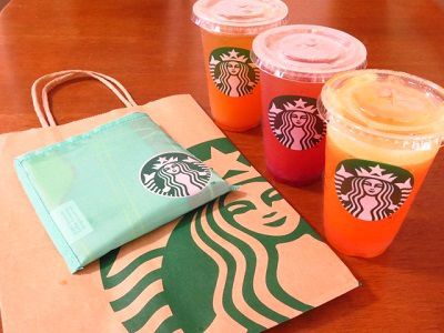 スタバ パッカブルバッグプレゼント♪ 今日のおやつコーヒーゼリーとビスコッティ。