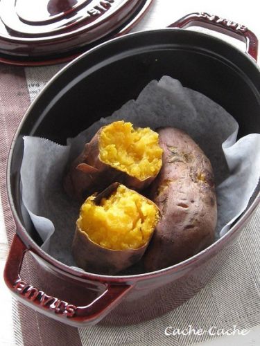 ストウブで、安納芋の焼き芋・・・焼くだけでスイーツ~♪