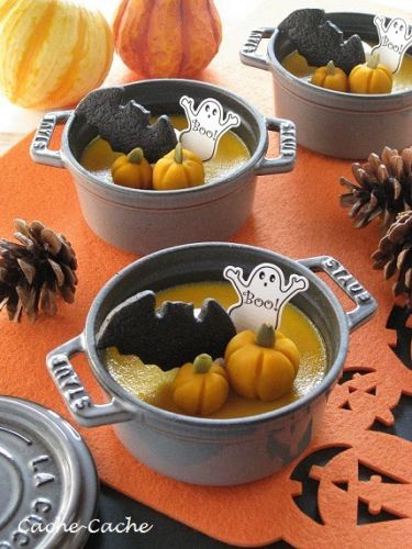 ハロウィンに♪ ジンジャー風味のかぼちゃプリン