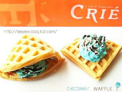CHOCO MINT LOVES(チョコミント党)・もちふわワッフル(ミントチョコ)@CAFÉ de CRIÉ(カフェドクリエ)