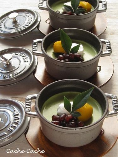 ストウブで♪ 抹茶のババロア