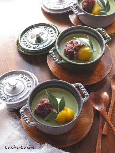 ストウブで♪ 抹茶のババロア