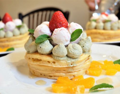 【篠崎】カフェアンジェ Cafe Ange 春香る桜とほうじ茶のパンケーキ