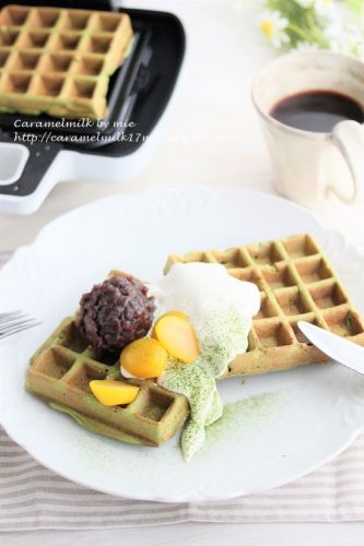 ホットケーキミックスで簡単抹茶ワッフル