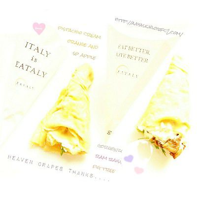 CRAPE MEMORY(いちごみるうの毎日クレープ)~神降臨・ピスタチオクリーム&オレンジクレープ&ゴルゴンゾーラ&ラムレーズンでいちじくクレープ@TOKYO EATLY