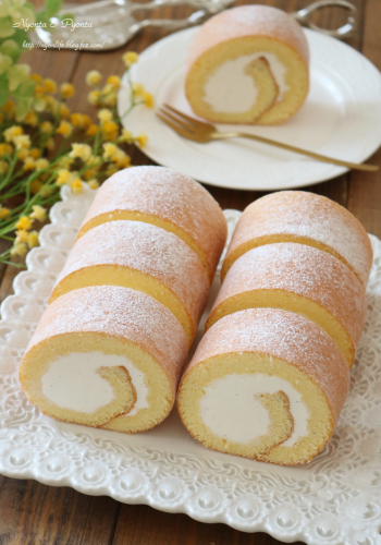 コンパウンドクリームでロールケーキ♪