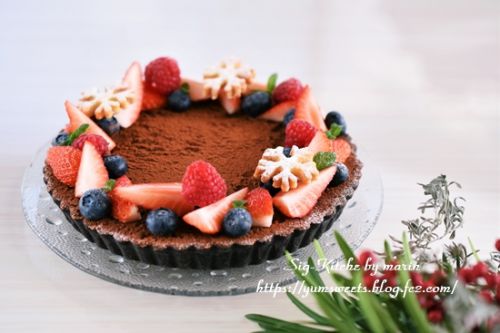 クリスマスのチョコタルト、そして、スワッグ