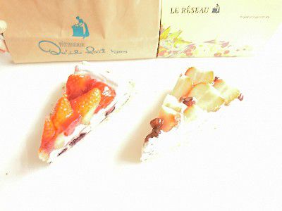 STRAWBERRY WEEK!!(いちごの日) ~幻の5日間限定・イチゴと小豆クリームのタルト(白ごまの香り)&イチゴとチョコレートムースのタルト(スパイスをきかせたプルーンジャムとともに)@QUIL FAIT BON(キルフェボン)
