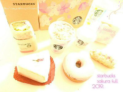 SAKURA SWEET(さくら収穫祭)・SAKURA FULL(さくらフルシリーズ)2019~SAKURAFULLドーナツ&ロールパイ(SAKURAFULクリーム)&サラダラップ サーモンクリームチーズ@STARBUCKS COFFEE