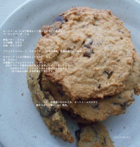 卵・小麦粉不使用 オートミールチョコチャンククッキー