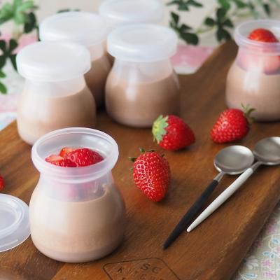 チョコレートムースプリン Suipaさんの容器で