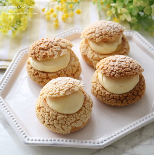 サクサククッキーシュークリーム♪