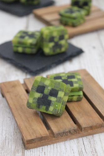 マイクラクリーパーの抹茶チョコサンドクッキー