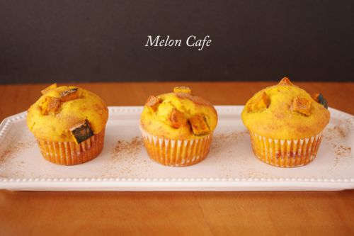 簡単カボチャマフィン☆ホットケーキミックスで作る、パン寄りのマフィン