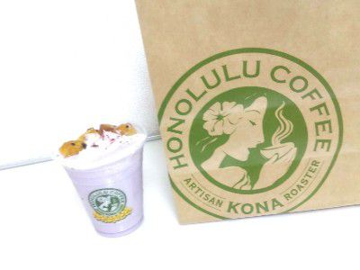 SWEET POTATO ・大学芋風~紫いもフロスト( ice )&巨峰のムースケーキ@HONOLULU COFFEE