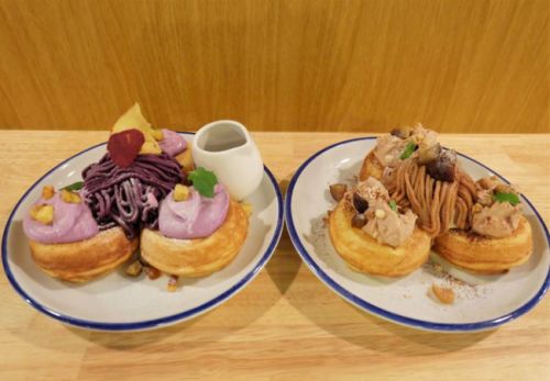 【池袋】DIORAMA CAFE(ジオラマカフェ) 栗のモンブランパンケーキ/紫いものモンブランパンケーキ