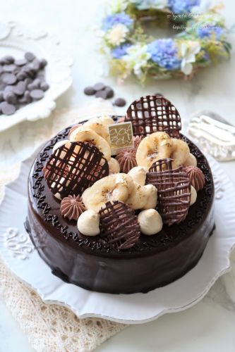 キャラメルバナナのチョコムース