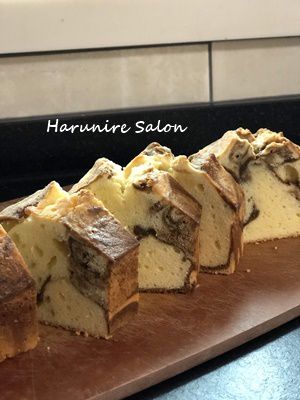 抹茶と珈琲マーブルのパウンドケーキ