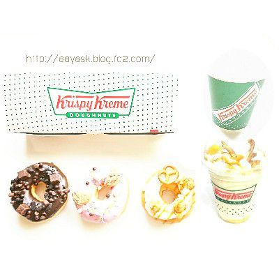 CHOCO BANANA (バナナ祭り)・神降臨!!クリスピー フローズン バナナ&キャラメル プレッツェル
Krispy Frozen Banana & Caramel Pretzels
ホワイト キャラメル カーニバル
White Caramel Carnival
スイート ストロベリー マジック
Sweet Strawberry Magic
ハッピー チャンキー チョコ
Happy Chunky Chocolate@KRISPY KIEAM DOUGHNUT