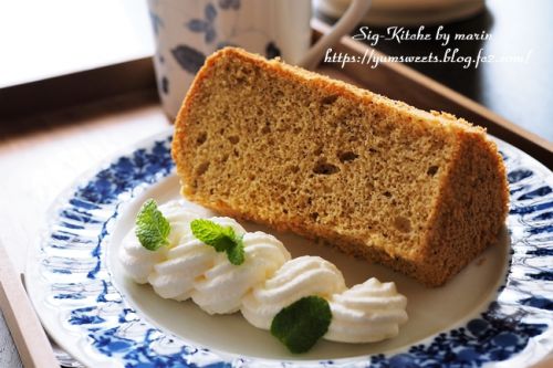 米粉で紅茶のシフォンケーキと、余った生クリームは冷凍保存(レシピ)