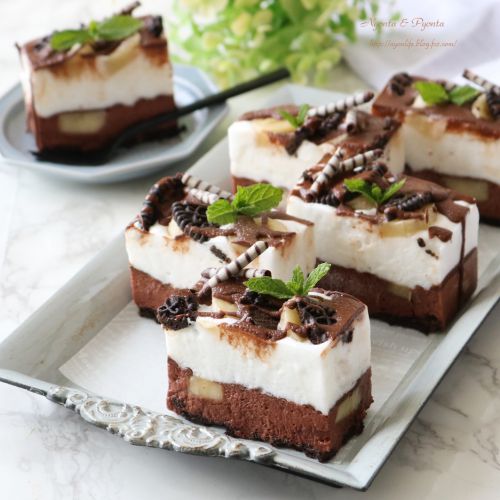 ふんわり新食感!チョコバナナのアイスケーキ