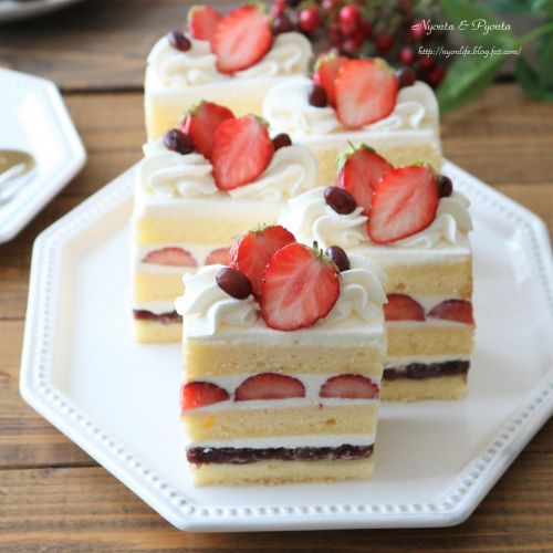 久々になってしまった更新!苺とあんこのショートケーキ