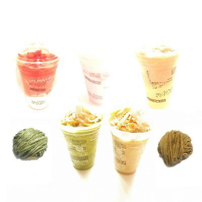 ソルベージュ®日本茶ミルクティー加賀棒ほうじ茶&加賀棒ほうじ茶のモンブラン・八女抹茶のモンブラン(わらび餅入り)