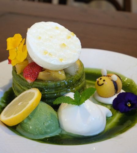 【東京 篠崎】カフェアンジェ Cafe Ange 抹茶とはちみつレモンのパンケーキ