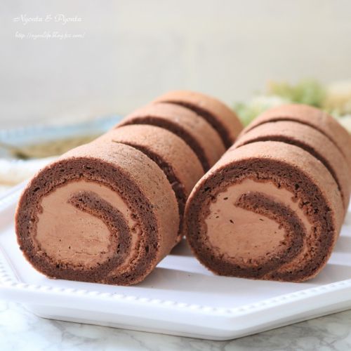 米粉のチョコロールケーキ