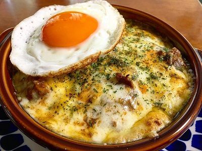 焼きカレーとガパオライスと桃ゼリー