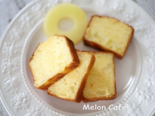 しっとりふんわりパイナップルケーキ☆ホットケーキミックスとパイン缶詰で簡単シンプル、3STEP♪