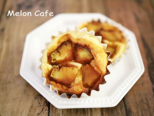 焼き芋とホットケーキミックスで簡単☆カラメルで焼き上げるスイートポテトケーキ♪