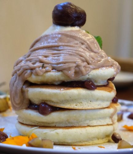 【埼玉 熊谷】ホシカワカフェ 和風モンブランパンケーキ