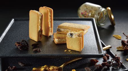 ビスポッケ「レーズンサンドバタークッキー」レーズン入りのホワイトチョコを六甲山麓牛乳を使用したバタークッキーでサンド