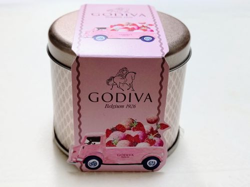 ゴディバ シックでキュートな缶入り「ピンクパン トリュフ」