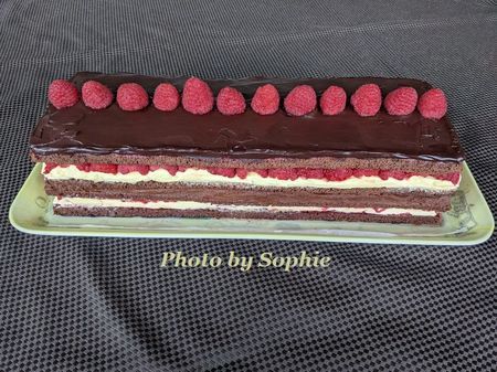 チョコレートとラズベリーのオペラケーキのレシピ