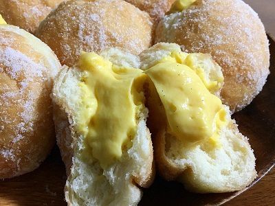 やっとたけのこご飯を と クリームドーナツ♪