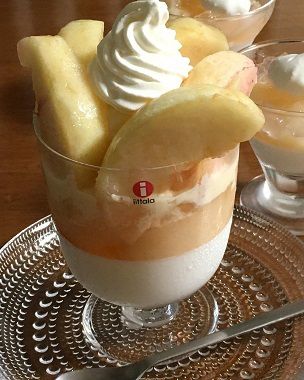 おうち桃パフェと盛岡冷麺♪