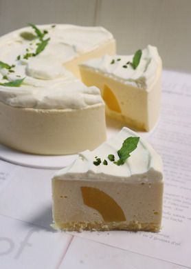 黄桃ドーンのチーズケーキ