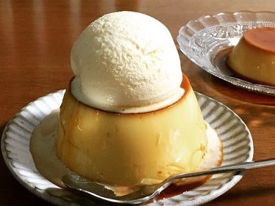 おやつのプリンとクッキーシュー♪