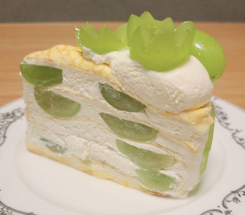 2022.9 ミルクレープの日 シャインマスカット「ふじやまの彩」のミルクレープ@カフェコムサ
